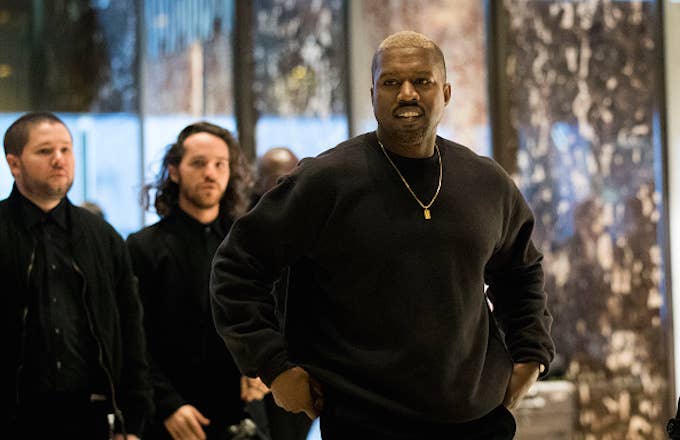 Kanye West arrives at Trump Tower, December 13, 2016