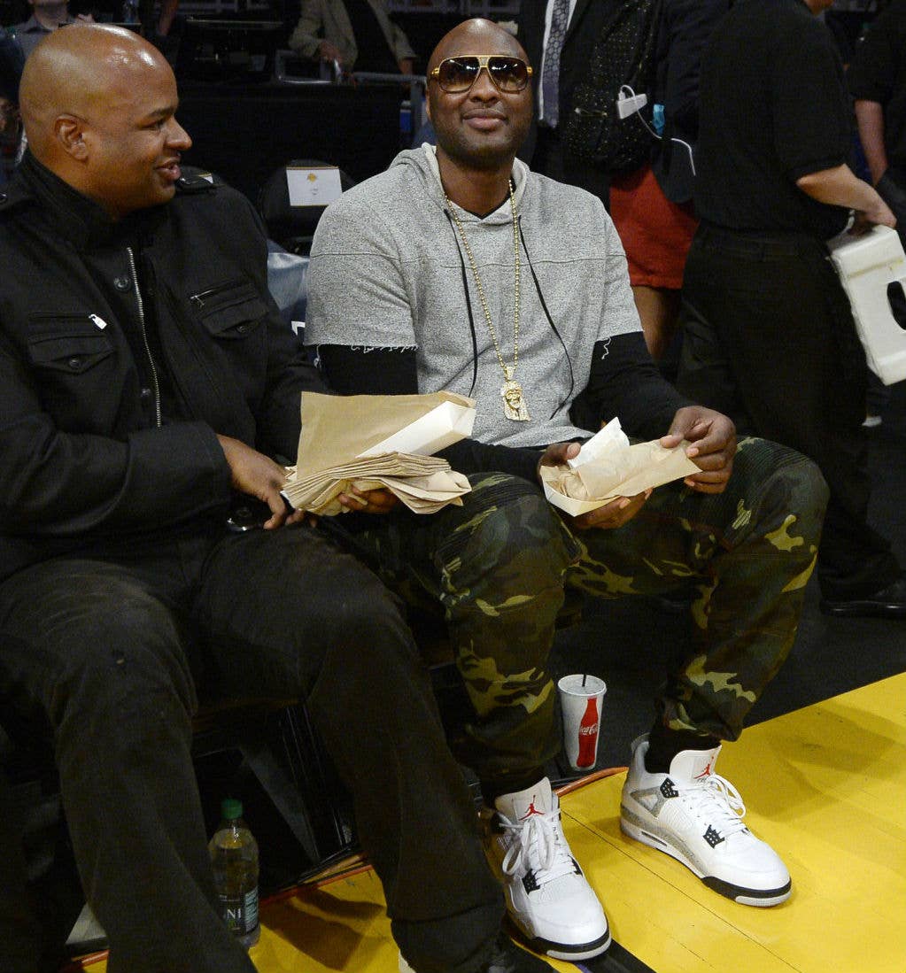 Lamar Odom Wearing the "Cement" Air Jordan 4