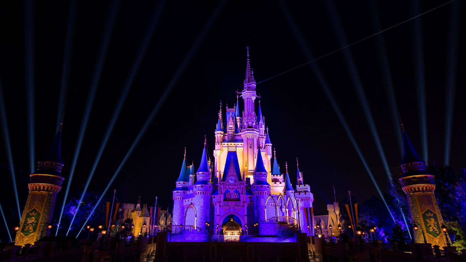 Castle lit up at Disneyworld in Florida