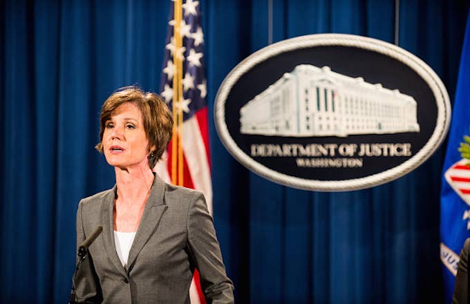 Deputy Attorney General Sally Q. Yates speaks during a press conference