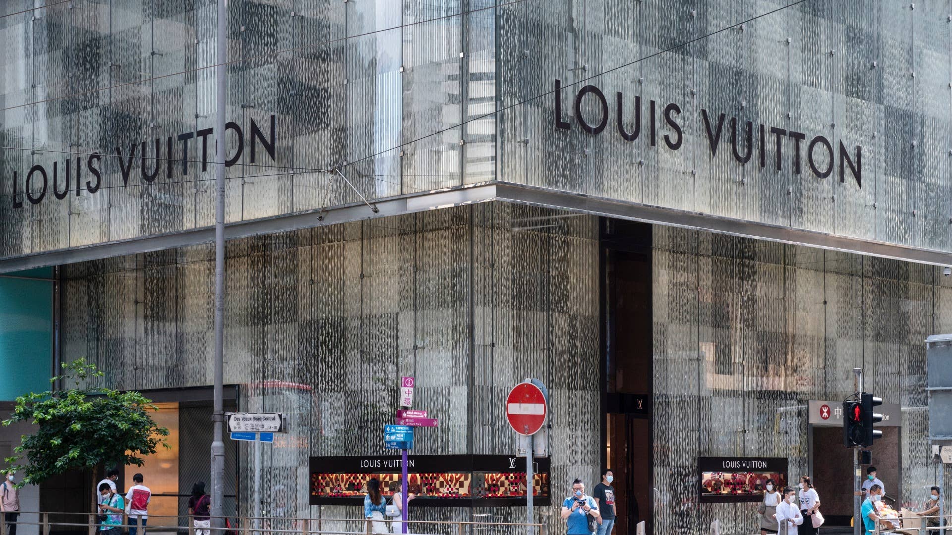 HD wallpaper: photo of Louis Vuitton building, white LV concrete building  near cars