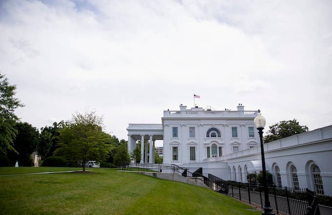 The exterior of the White House.