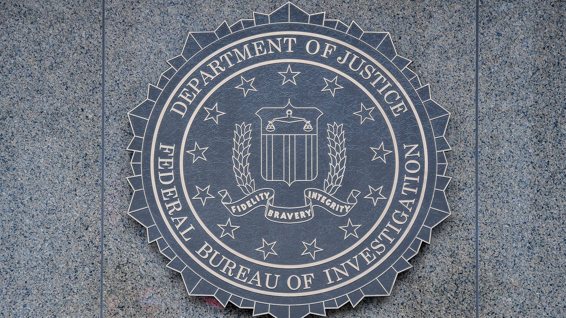 Seal of the Federal Bureau of Investigation (FBI) on the wall of J Edgar Hoover FBI Building