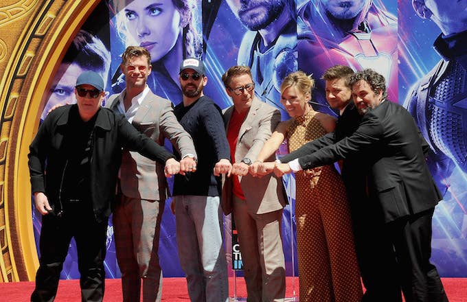 Marvel Studios' "Avengers: Endgame" Cast Place Their Hand Prints In Cement.