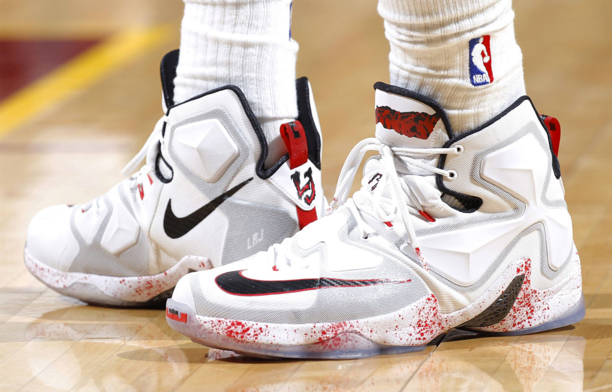 LeBron James Wearing the &#x27;Horror Flick&#x27; Nike LeBron 13