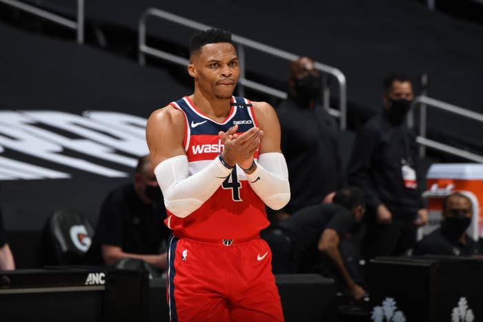 Russell Westbrook Clippers Wizards Clap 2021