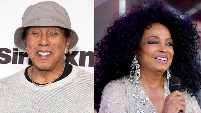 Split image of Smokey Robinson and Diana Ross