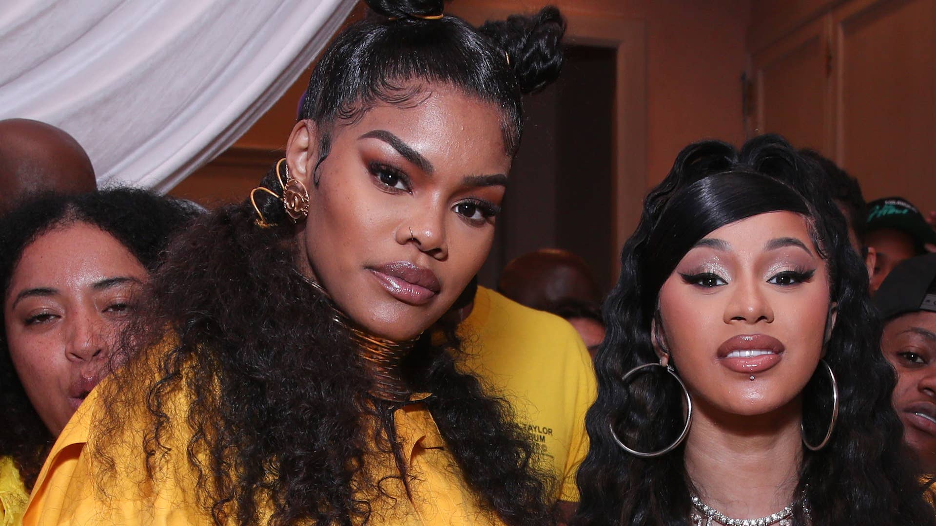 Teyana Taylor and Cardi B attend the Teyana Taylor "The Album" Listening Party
