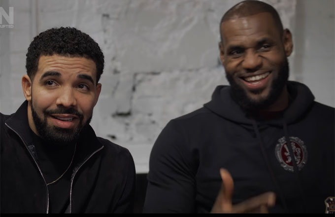 Drake and LeBron during an &#x27;Uninterrupted&#x27; interview.