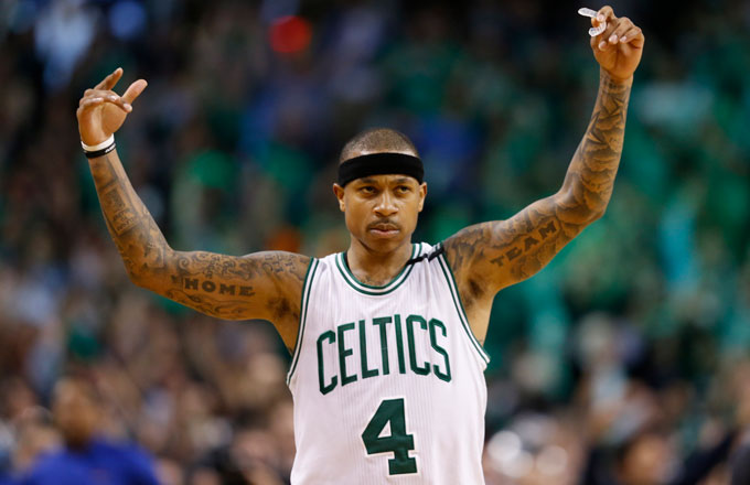 Isaiah Thomas after scoring 53 pts against the Wizards in game two of the 2nd round of the Playoffs.