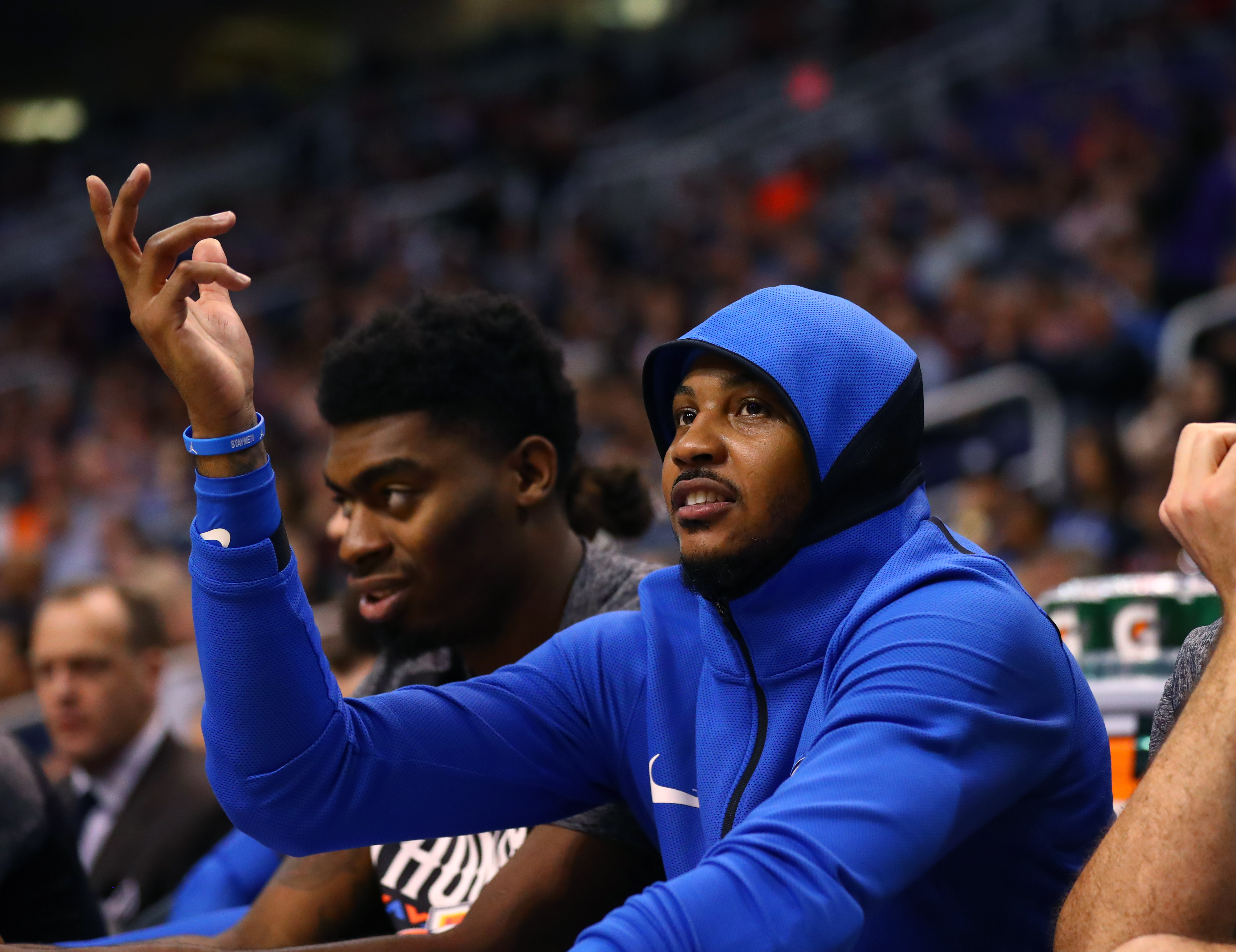 Carmelo Anthony Hoodie Thunder Bench Suns 2018