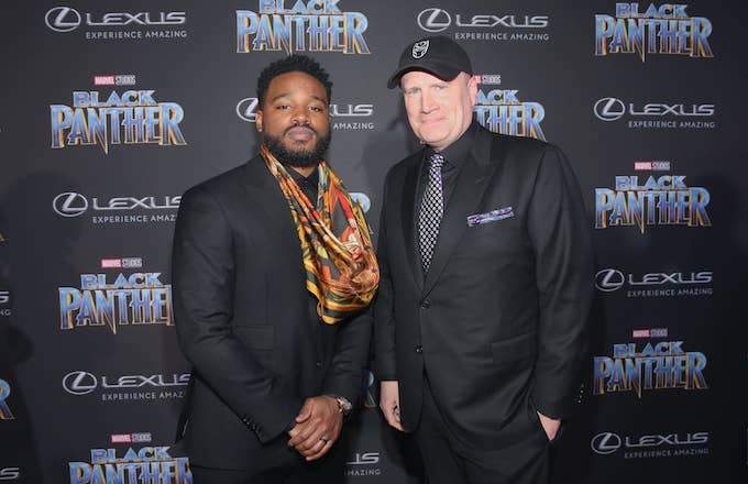 &#x27;Black Panther&#x27; director Ryan Coogler with Marvel preisdent Kevin Feige.