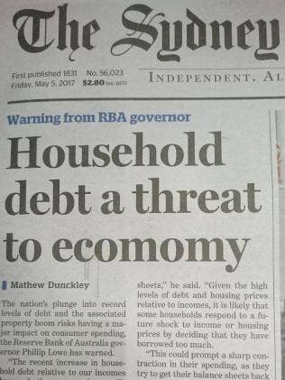 A typo on the front page of the Sydney Morning Herald this morning