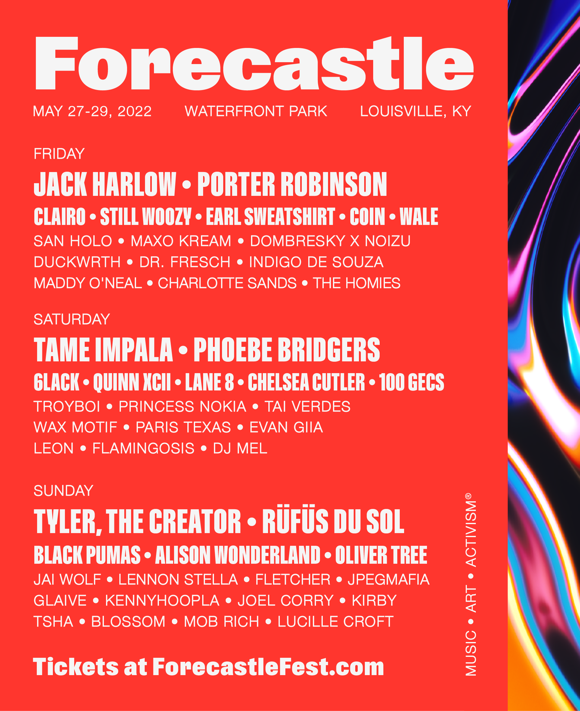 A poster for the 2022 Forecastle Festival is shown