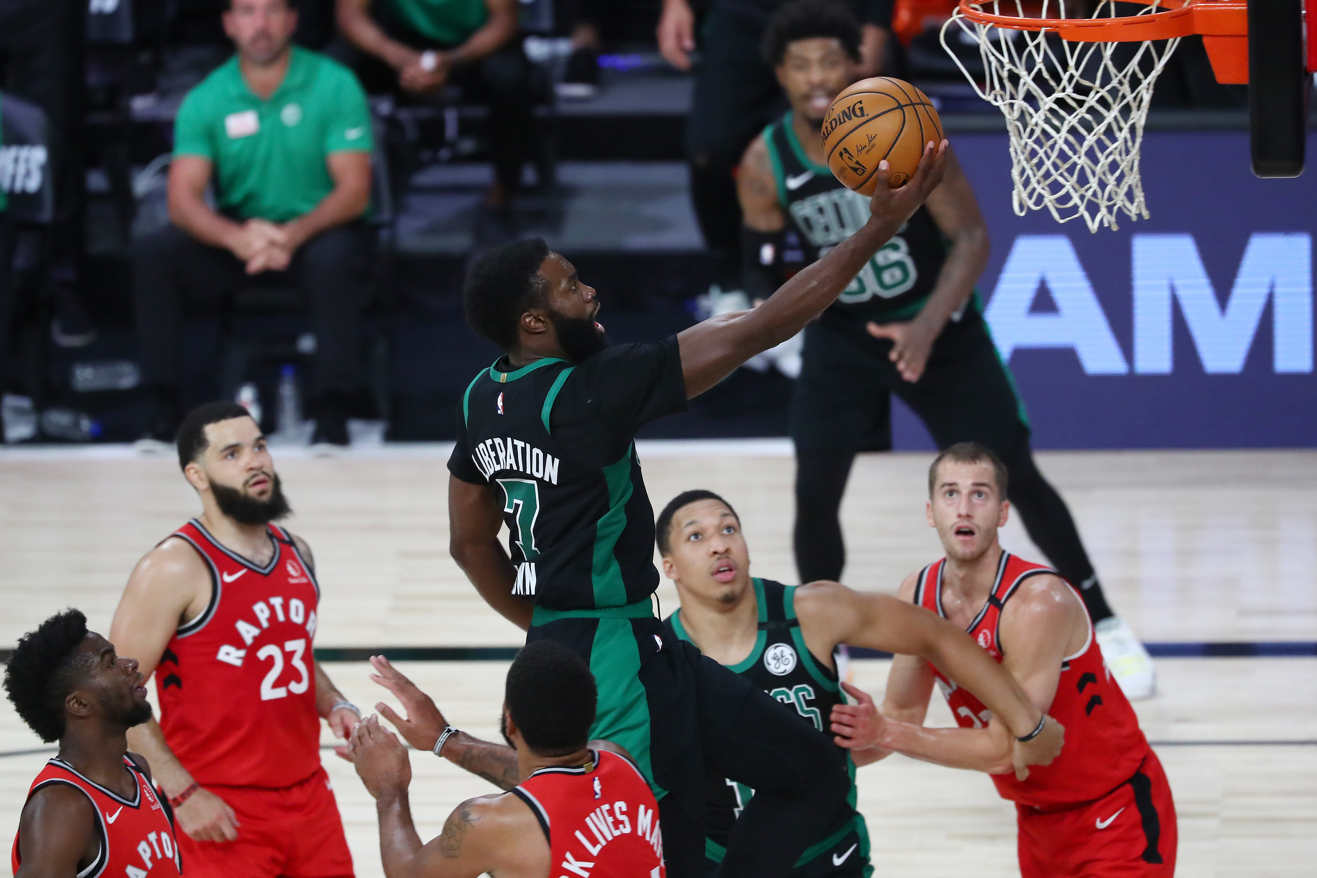 Jaylen Brown Layup Celtics Raptors 2020