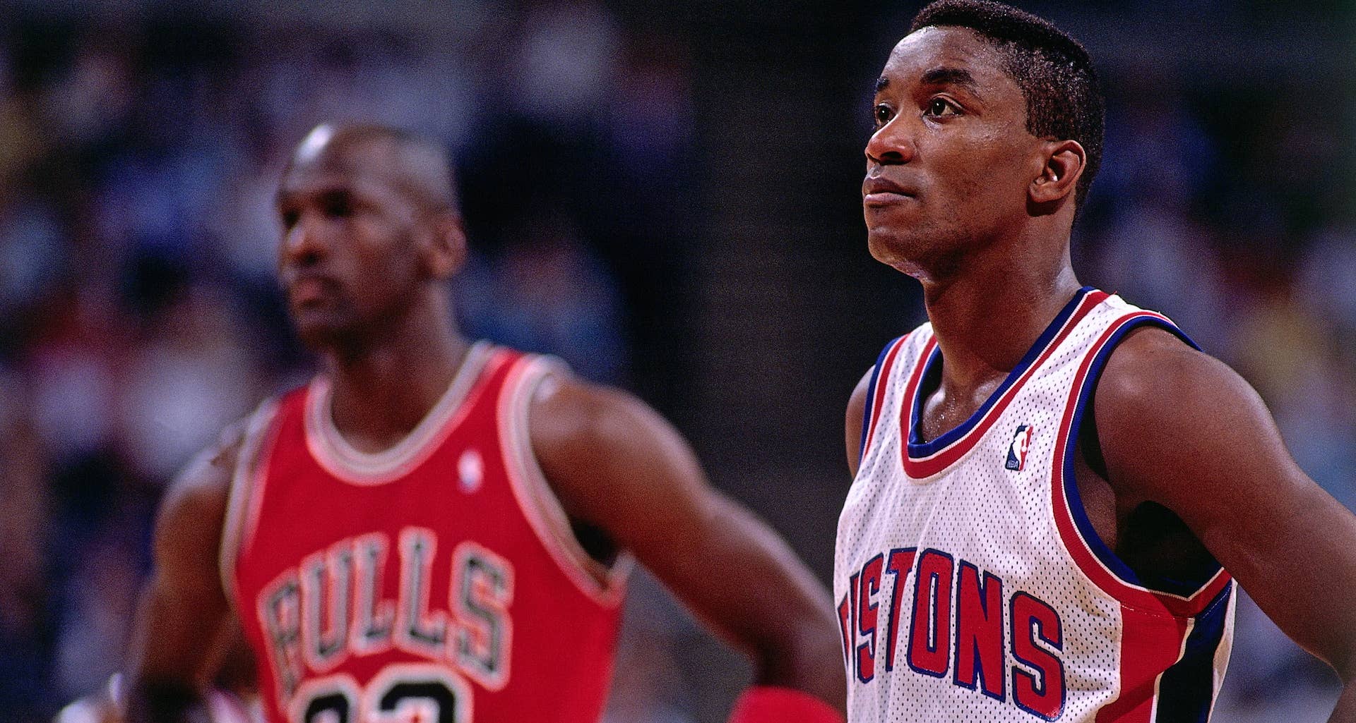 Isiah Thomas' Detroit Pistons face off against Michael Jordan's Chicago Bulls in 1989