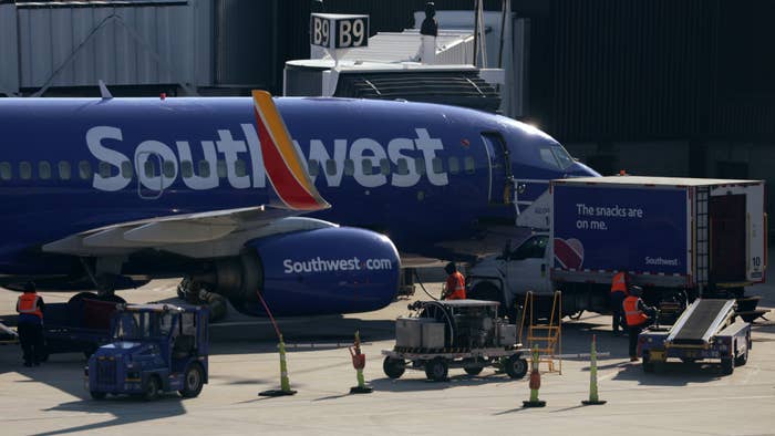 a Southwest Airlines plane is shown