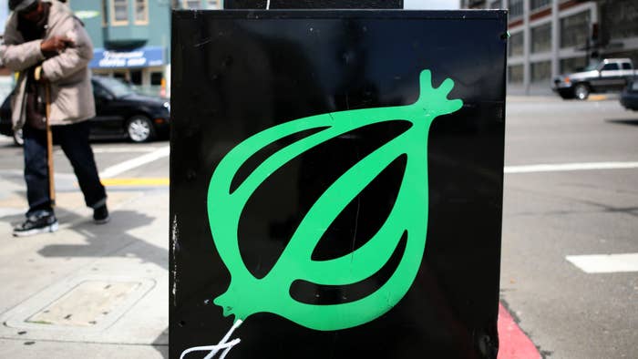 The Onion logo is pictured in a city setting
