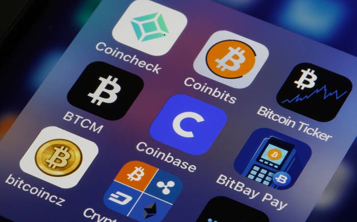 Crypto currency apps on a phone