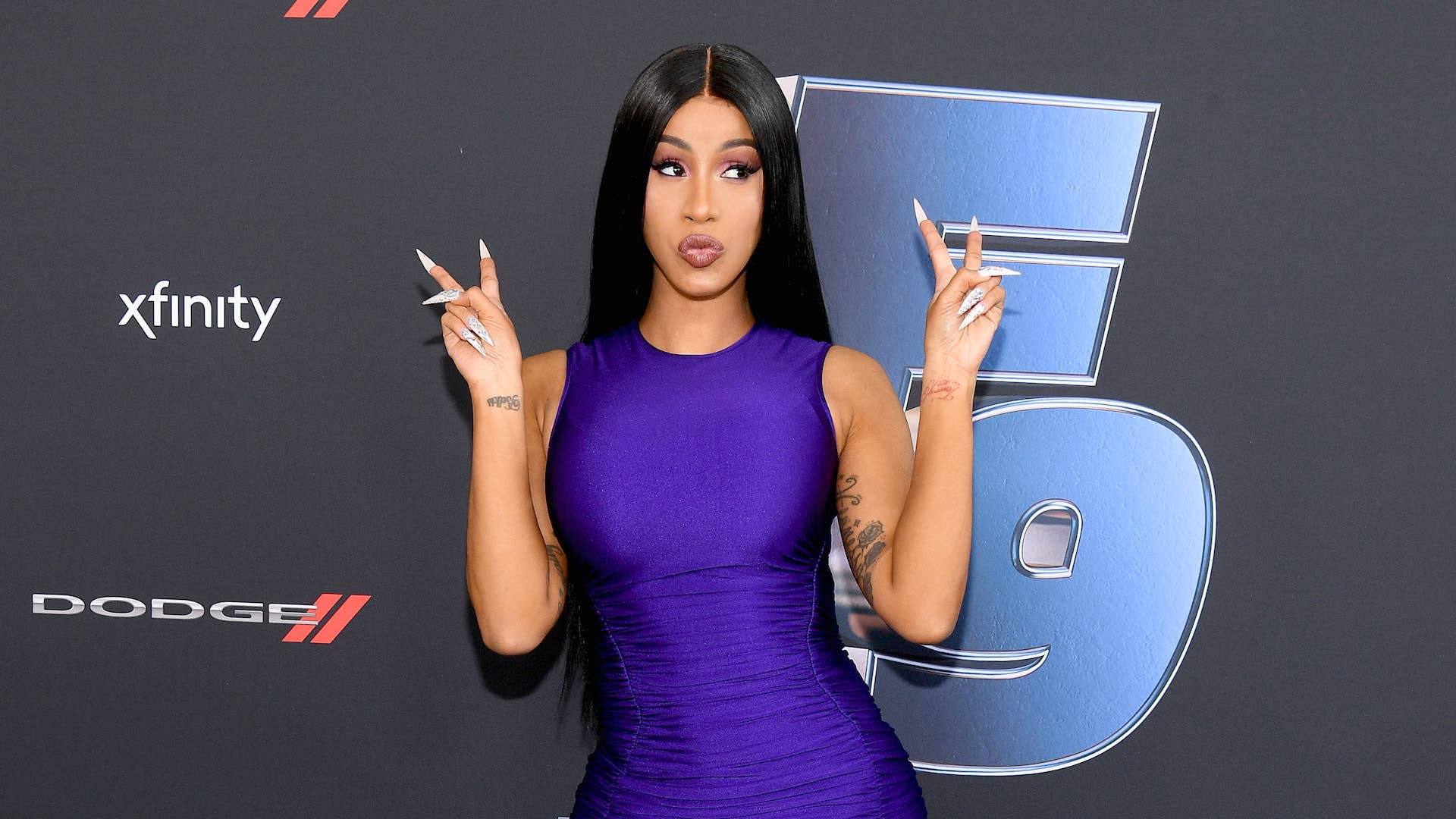 Cardi B attends "The Road to F9" Global Fan Extravaganza