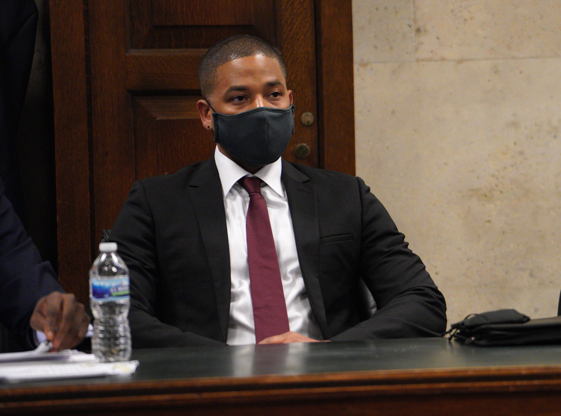 Jussie Smollett appears at his sentencing hearing at the Leighton Criminal Court Building