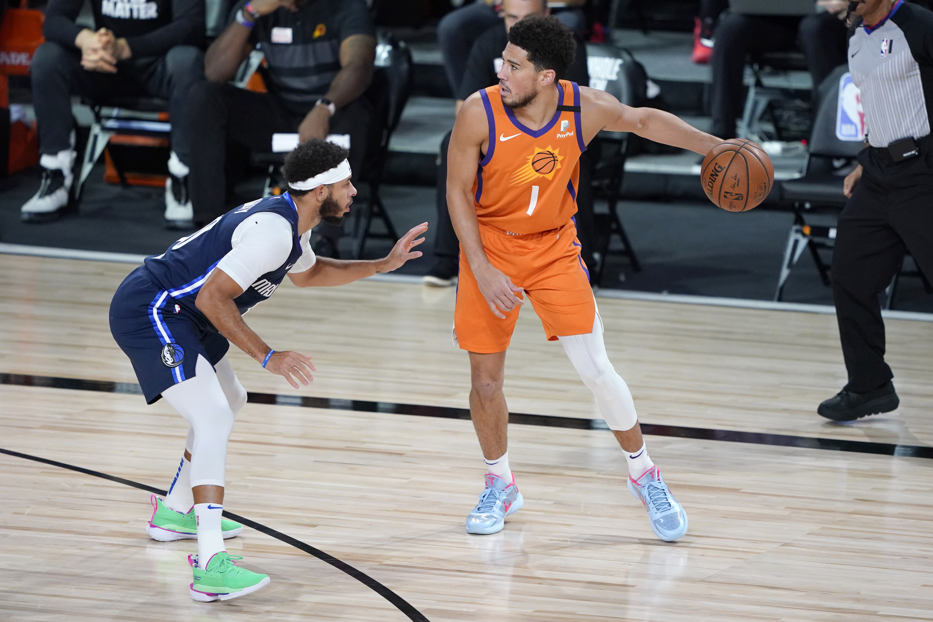 Devin Booker Seth Curry Suns Mavericks 2020