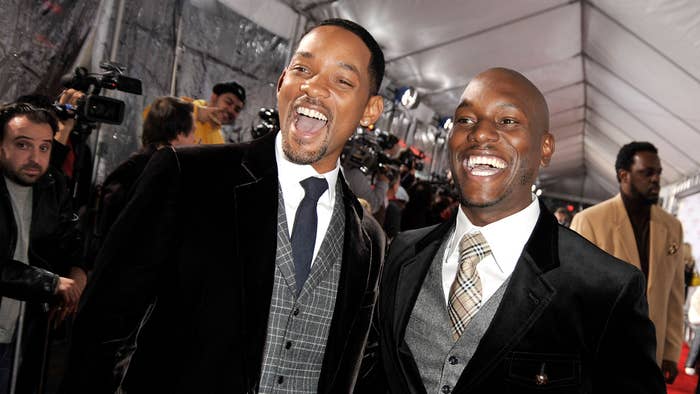 Actors Will Smith and Tyrese Gibson arrive at the premiere of Columbia Pictures&#x27; &quot;Seven Pounds&quot;
