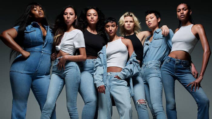 Models pose for Zara and Good American&#x27;s new collection