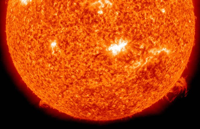 A screen grab of the sun.