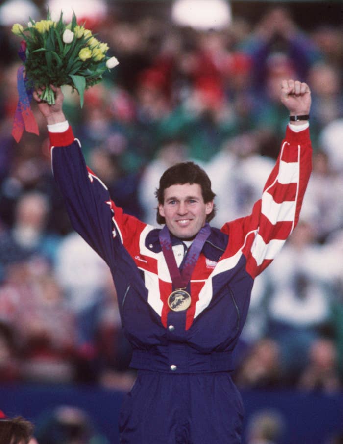 This is a photo of Olympic speed skater Dan Jansen