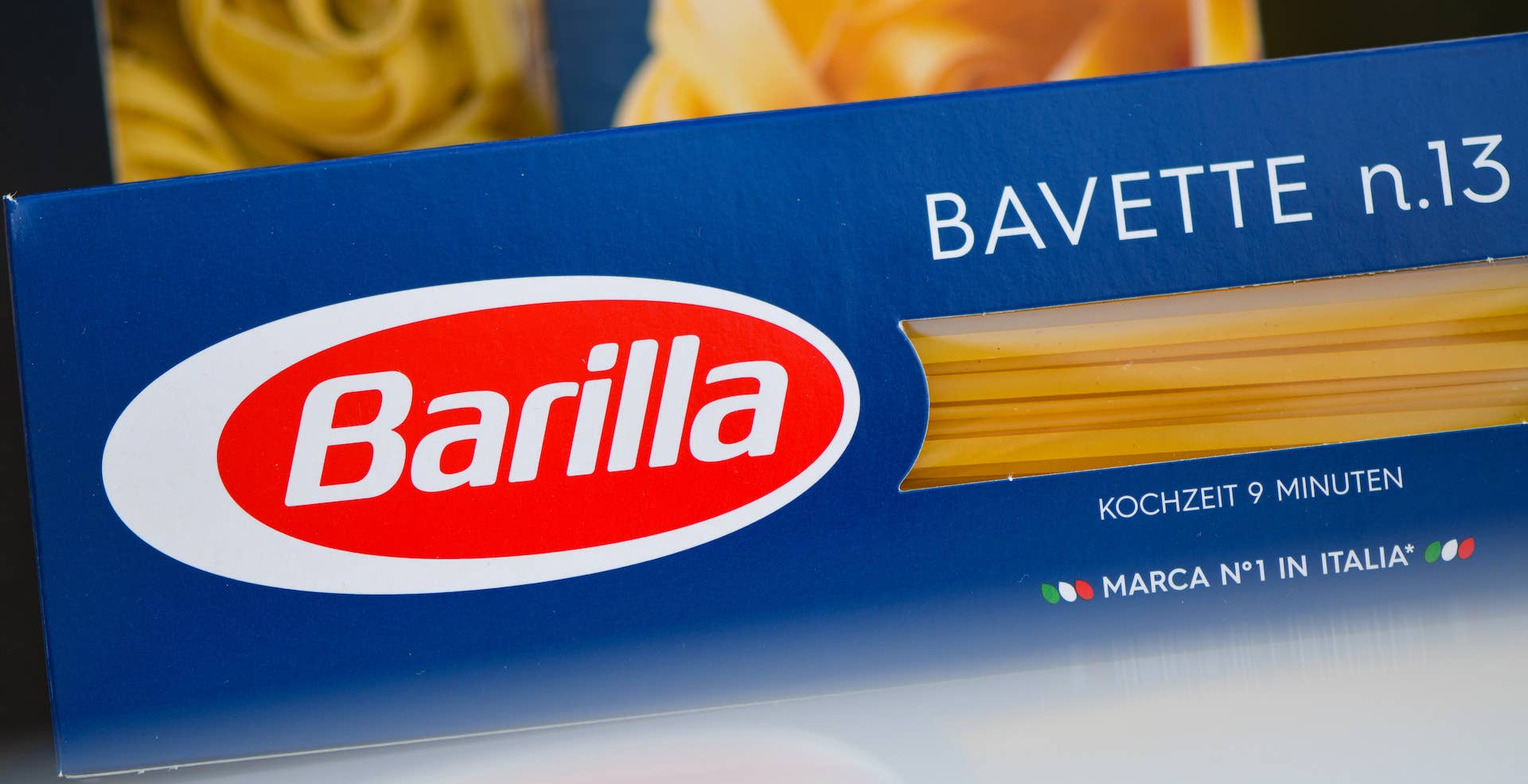 Box of Barilla brand pasta