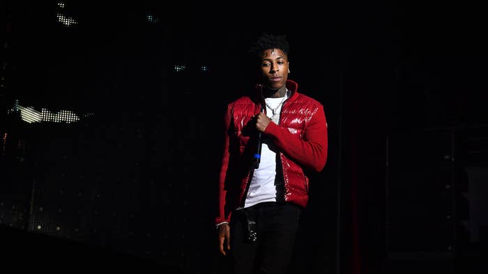 Rapper NBA YoungBoy performs onstage during Lil Baby &amp; Friends concert in November 2018.