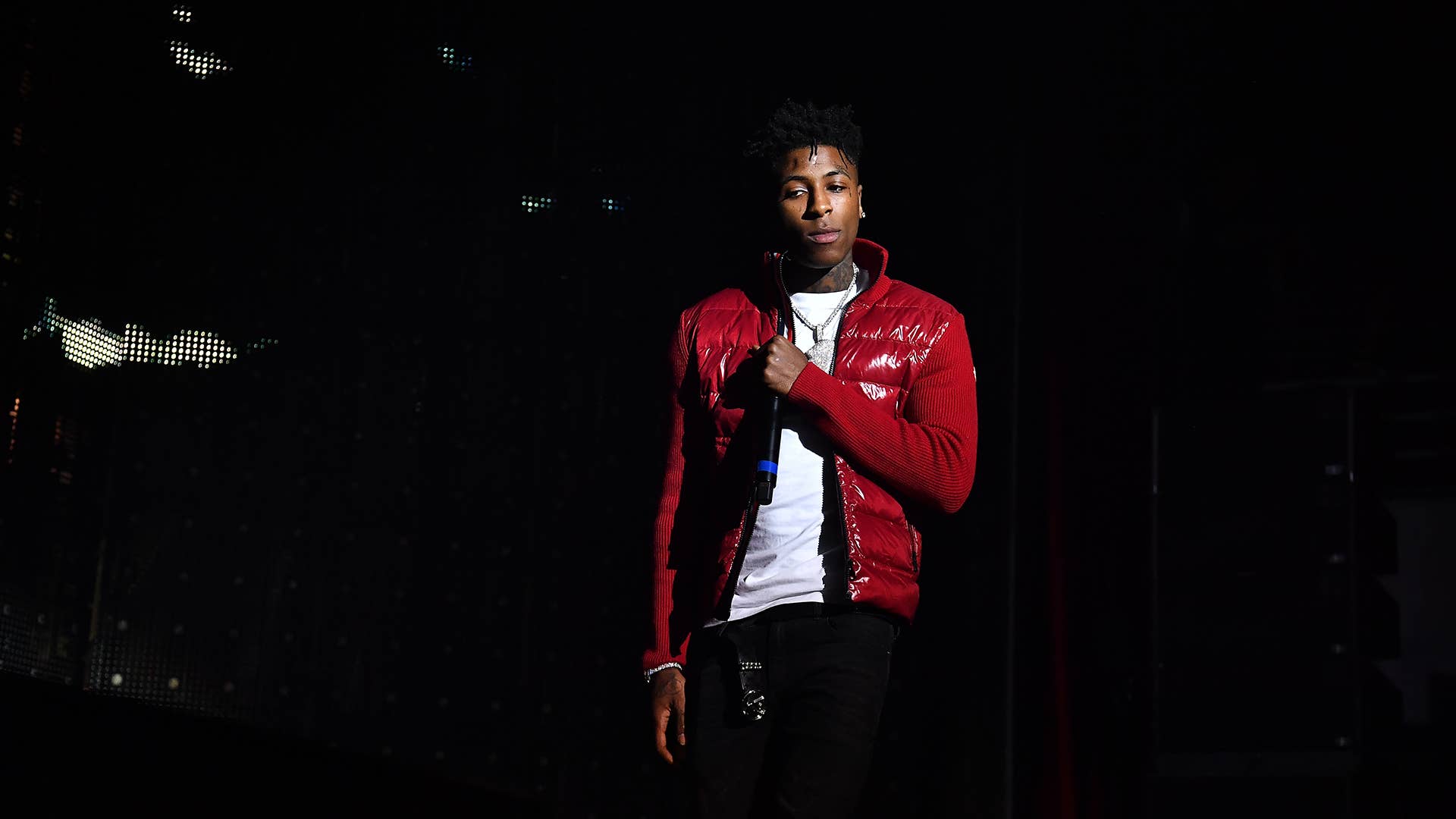 Rapper NBA YoungBoy performs onstage during Lil Baby & Friends concert in November 2018.