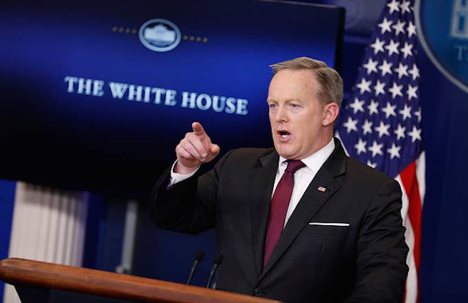 Sean Spicer holds the daily briefing