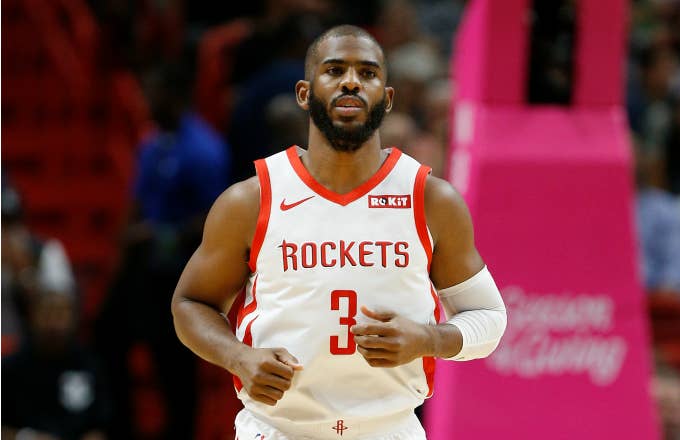 Chris Paul #3 of the Houston Rockets in action