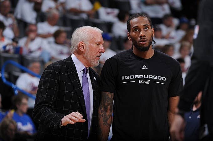 Gregg Popovich and Kawhi Leonard