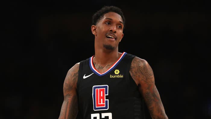 Lou Williams looks on during game against the Los Angeles Lakers.
