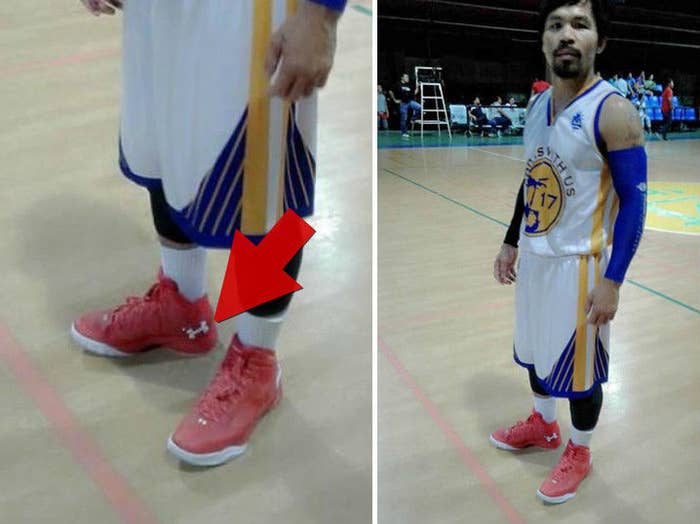 Manny Pacquiao Wearing Under Armour Shoes