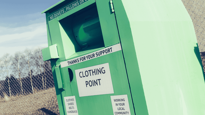 Stock image of a clothing bank.