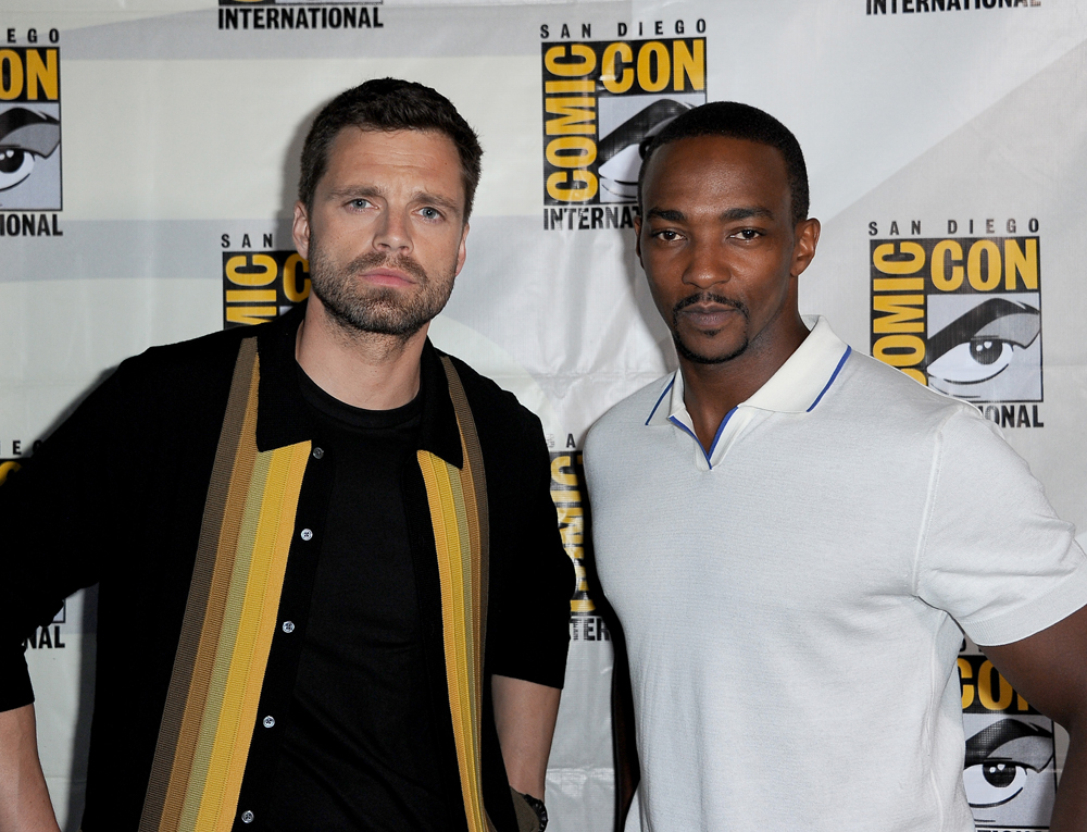 Sebastian Stan and Anthony Mackie attend the Marvel Studios Panel