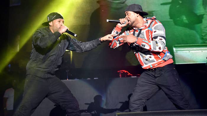 Redman and Method Man perform onstage during the KDay 93.5 Krush Groove concert at The Forum.