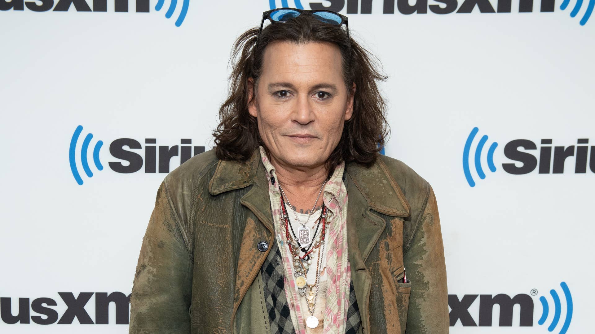 Johnny Depp is pictured at SiriusXM studios