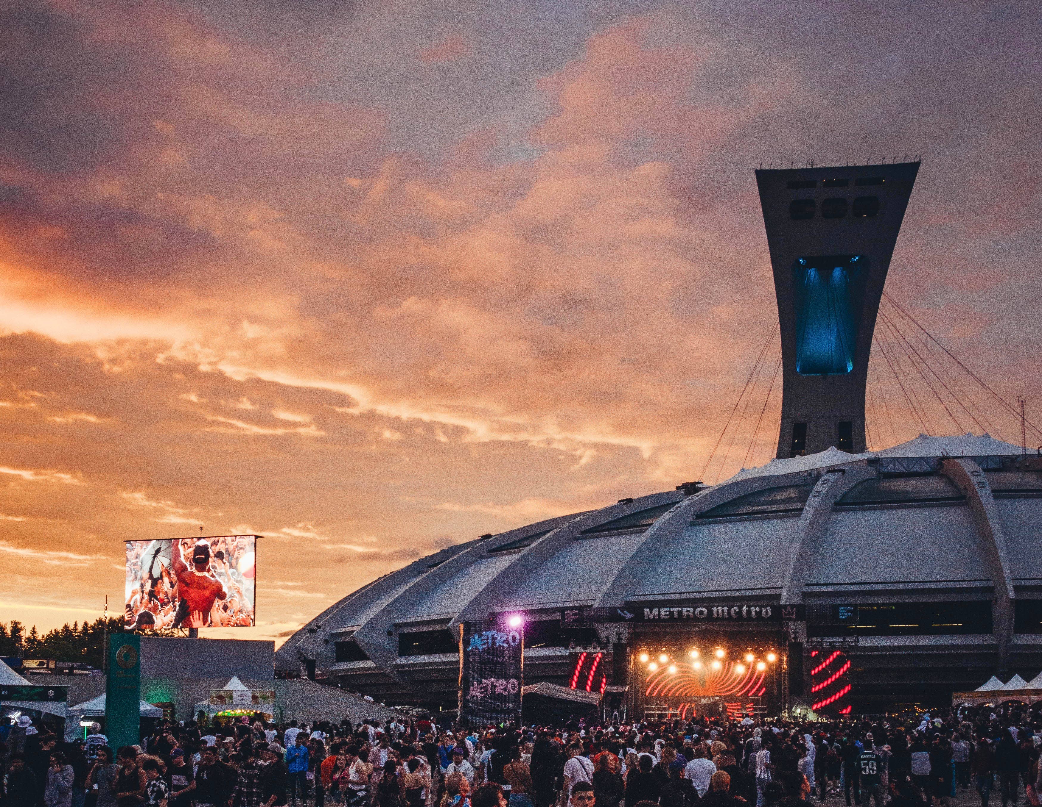 Metro metro festival with olympic stadium behind