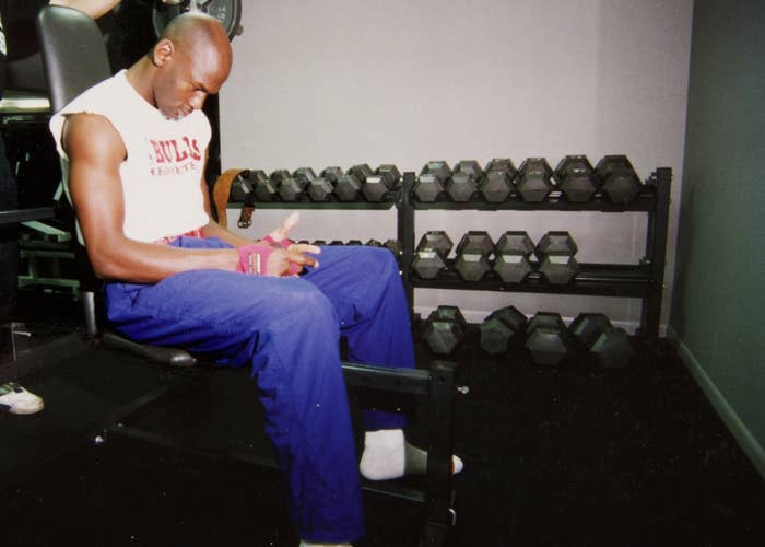 Michael Jordan in the weight room