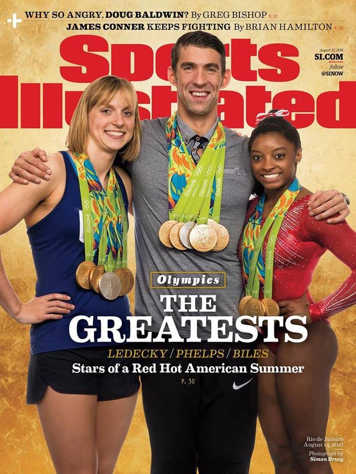 Michael Phelps wearing Nike on Sports Illustrated cover