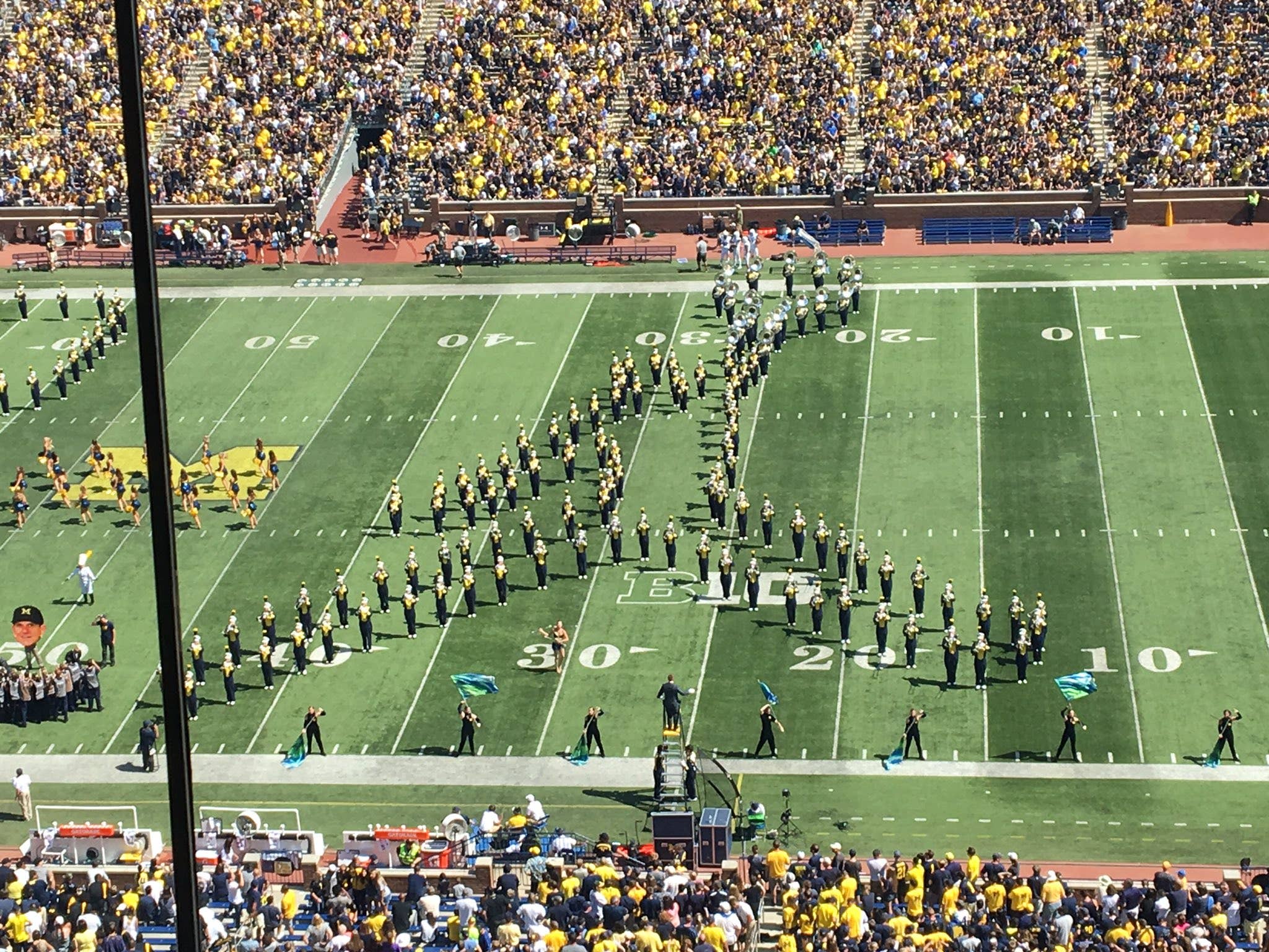 Michigan Band Forms Jumpman on the Field