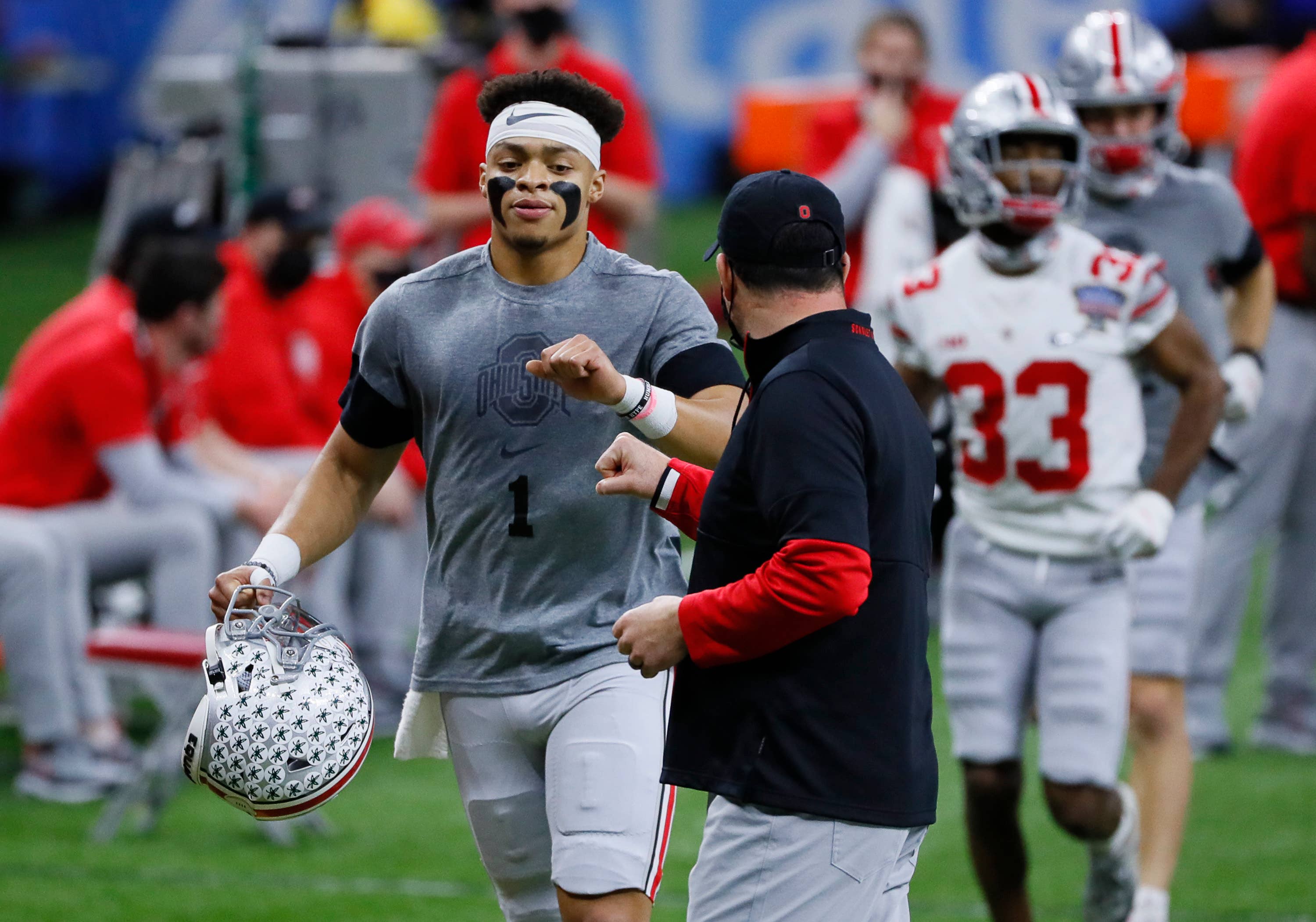 Justin Fields No Helmet Jan 2021