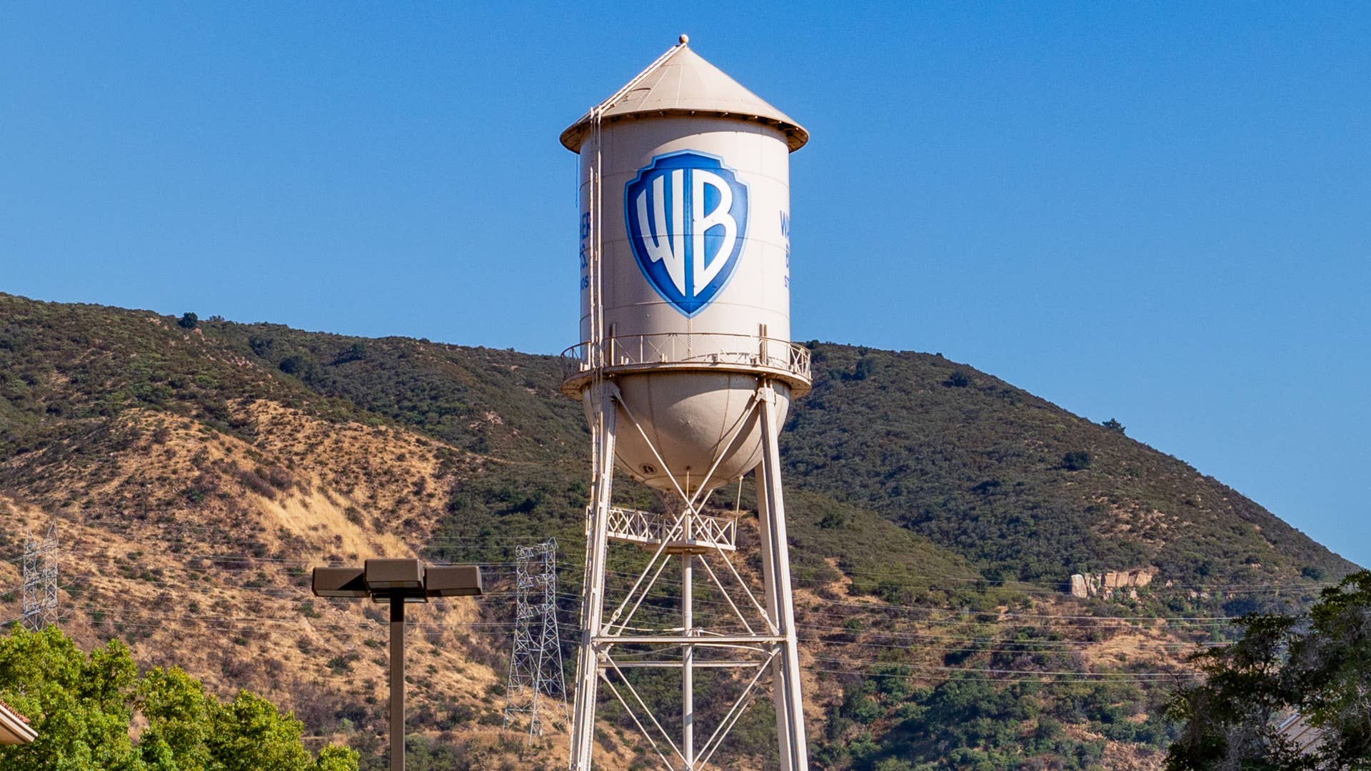 General views of the Warner Brothers film studio lot.