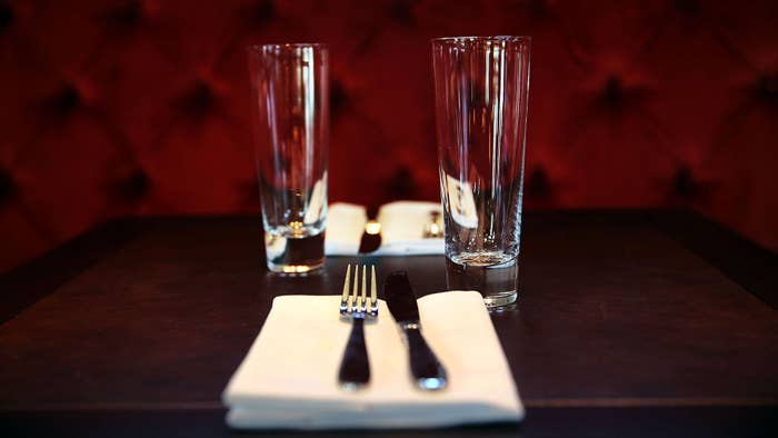 A table setting is viewed in the bar at the newly re opened Tavern on the Green.