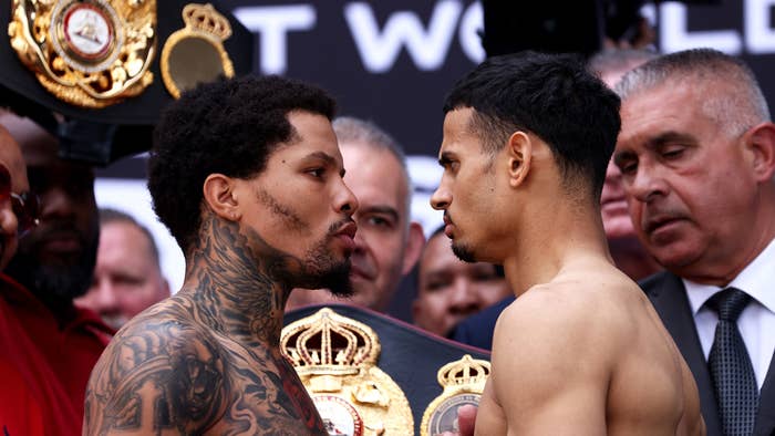 Gervonta Davis and Rolando Romero face off during their official weigh in
